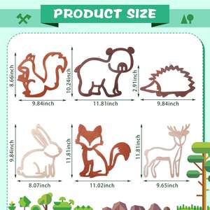 Woodland Safari pépinière décoration murale <span class=keywords><strong>Jungle</strong></span> thème renard lapin hérisson écureuil ours en bois Animal mur Art bois artisanat mur signes - Product Image 4