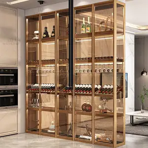 Multifunzionale Decorativo Da Parete Foyer Con Double-sided di Vino Bevande di Visualizzazione di Stoccaggio Cremagliera di Vetro di Vino Con Mensola