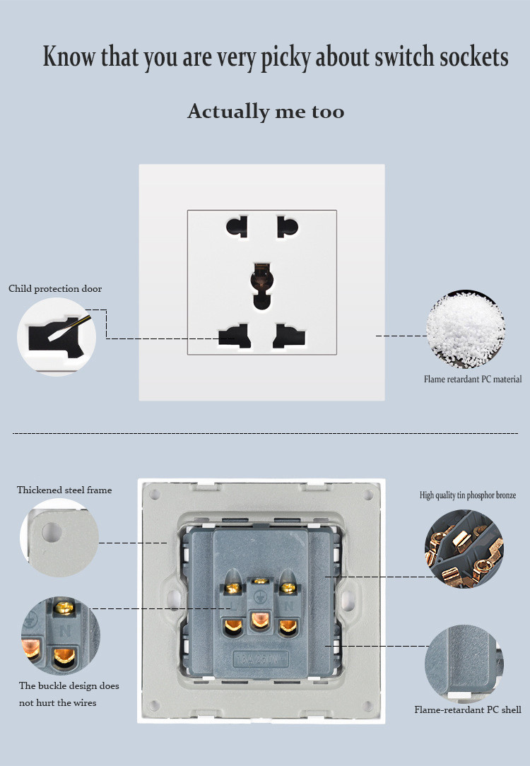 86British standard with USB mobile phone charging wall socket British switch panel power strip switch socket wall electric