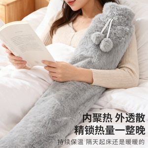 Bouillotte longue rose en peluche, cache-oreilles thermiques, coussin chauffant pour le ventre, pour femmes et étudiantes - Product Image 2