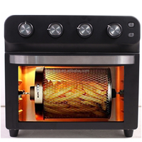 AOJA Grande friteuse 24L Four électrique micro-ondes Combo XXL 1800W Double friteuse 10 en 1 en acier inoxydable Four avec rôtisserie