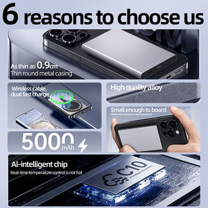 Estación de energía portátil 2025 Diseño ultradelgado Imán Cargador rápido inalámbrico 5W Salida USB PD Interfaz tipo C Aleación de aluminio 20W - Product Image 3