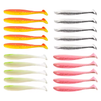 TK 61 pièces ensemble d'appâts de pêche queue de pagaie extensible leurres de pêche souples ensemble de vers coulant tête de gabarit barbelé crochet kit de matériel boîte