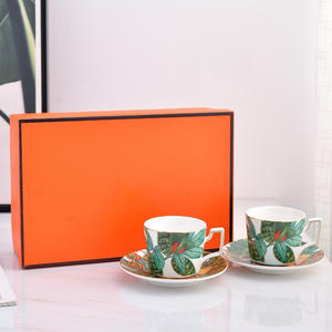 Service à thé Palace Luxury 2 tasses et soucoupes en porcelaine fine anglaise pour salon ou cadeaux - Product Image 4