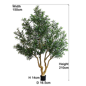 Piante di Ulivo Artificiali Realistiche, Grandi Alberi con Frutti Neri, Decorazione Verde per Soggiorno - Product Image 2