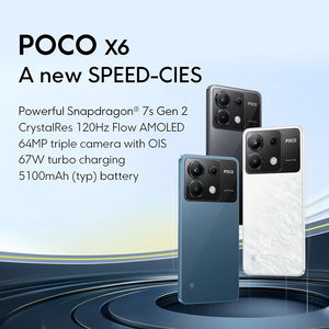Version mondiale PO CO X6 5G Appareil photo 64MP avec OIS Charge 67W NFC Snapdragon 7s Gen 2 Écran AMOLED 120Hz Flow Smartphone - Product Image 4