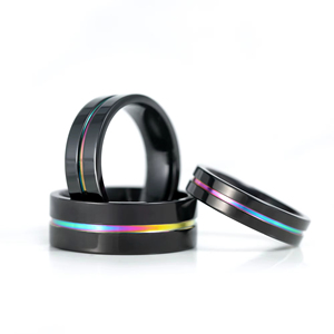 5Mm 7Mm 9Mm Cầu Vồng Titan Vòng Cho Nam Giới Tùy Chỉnh Đồ Trang Sức Mỏng Rãnh Dòng Hợp Thời Trang Cặp Vợ Chồng Đám Cưới Có Thể Chồng Ban Nhạc Không Làm xỉn - Product Image 2