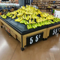 Supermarkt schap dubbelzijdig zwaarlast staal+hout fruit- en groentepresentatie schap echt hout multiplex eik OEM merk model