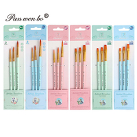 Panwenbo - Lot de 3 pinceaux professionnels pour artistes, poils en nylon, pinceaux pour peinture acrylique, huile et aquarelle