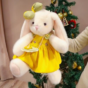 Plushies nhà sản xuất Hot Bán Thú nhồi bông đồ chơi lông thỏ tóc Bow ăn mặc đáng yêu dễ thương sang trọng thỏ búp bê cho cô gái Quà Tặng - Product Image 2