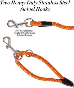 Laisse de dressage de chien en Nylon classique Clips pivotants réfléchissants Laisse longue Durable pour le suivi de rappel pour Camping Backyard Alliage Caoutchouc - Product Image 4