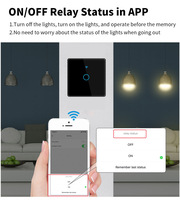Para Tuya 2-Touch WiFi Interruptor de luz inteligente Alexa Alice Compatibilidad 433MHz RF Sensor de pared Cristal 10A Mejora tu vida inteligente EU