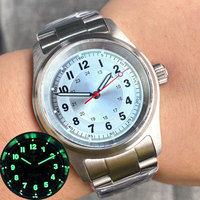 Montre de plongée 36 mm, montre automatique pour homme NH35A, étanche à 200 m, montre de plongée en acier, bracelet en acier inoxydable, saphir plat