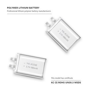 OEM/ODM 3.7V/480mah <span class=keywords><strong>452540</strong></span> 충전식 마이크로 휴대용 의료 기기 파우치 리튬 폴리머 배터리 셀 - Product Image 2