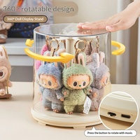 Vitrine rotative pour blind boxes, Organisateur de bureau transparent pour figurines Pop Mart et charms Labubu
