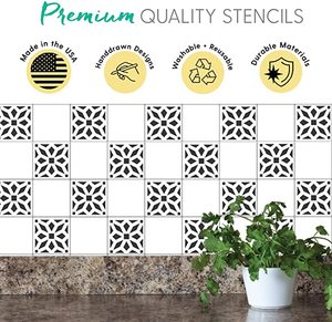 Ensemble de pochoirs marocains - Lot de quatre motifs 6x6 pour peindre les murs, les sols, les tissus ou les pochoirs en bois - Product Image 6