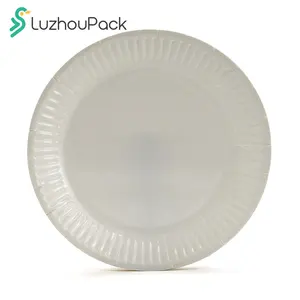 LuzhouPack Wholesale Oval Sturdy Paper Plate Golden Foil Laminated Paper Dish For Food Dessert