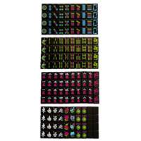 Juego de Fichas de Mahjong Americanas con Estampado Floral de Dragón en Rosa Neón y Negro Brillante, Estilo Y2K Retro de los 90, para Noche de Chicas