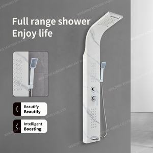 Paroi de douche confortable en acier inoxydable à 5 sorties avec jet doux, finition murale, pluie pour usage domestique et hôtelier - Product Image 2