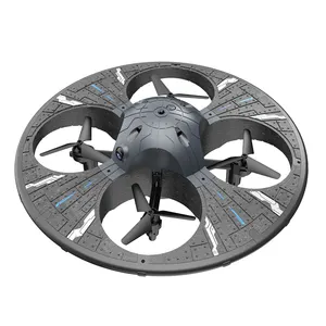Drone UFO 360 girando, mini UAV LED voador com câmera de brinquedo infantil, helicóptero de controle remoto drone rc