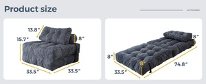 Modern Foldable Adult Floor Couch Futon <strong>Bean</strong> <strong>Bag</strong> Sofa Set Reclining Chair Bed Living Room <strong>Pillow</strong> 3 Year Warranty - Product Image 4
