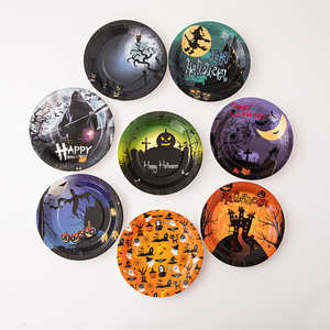 Platos de Papel para Halloween de 7.5 Pulgadas, Vajilla Impresa para Decoración de Fiestas de Halloween - Product Image 1