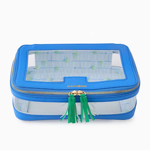 Tas Penyimpanan Poker Mahjong Modern Mewah Ramah Lingkungan Tahan Air Lipat Transparan PVC Gaya Amerika dengan Ritsleting Berumbai - Product Image 3