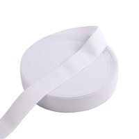 Bande élastique tricotée en polyester blanc extensible au crochet de qualité pré-rétrécie à haute élasticité pour vêtements