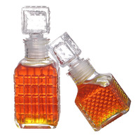 Bouteille d'alcool en verre recyclable Mini petite carafe vide de 50ml avec bouchon Tequila Whisky Liqueur Vin Bouteille en verre