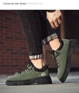 Botas formales de exterior para hombre con suela gruesa, transpirables, con cordones, estilo casual para caminar, diseño nuevo de primavera, color negro. - Product Image 2