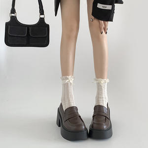 Zapatos de Cuero con Suela Gruesa Retro para Mujer, Estilo Británico, Tacón Ancho, Casuales para Exteriores, Novedad 2026 - Product Image 4