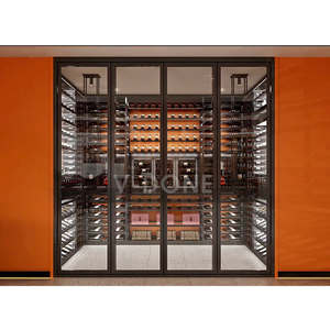 Gabinete de exhibición de champán de acero inoxidable con logotipo personalizado OEM con luz LED para el hogar, Bar o Hotel, muebles para el hogar - Product Image 3