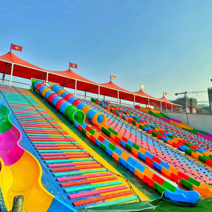 레인보우 슬라이드 7 색 슬라이드 인터넷-유명한 야외 경관 스케이트 무동력 놀이 장비 판매 - Product Image 4
