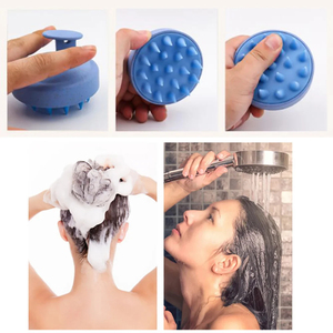 Cepillo masajeador de cuero cabelludo respetuoso con el medio ambiente, cepillo exfoliante de pelo, depurador de cabeza de paja de trigo, cepillo de champú masajeador de cuero cabelludo de silicona - Product Image 3