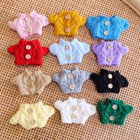 Vêtements de poupée en tricot avec boutons, accessoire de jouet pour poupée de 10 cm et 17 cm, décoration textile artisanale