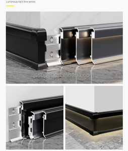 Tira de luz de arco Rodapié de aleación de aluminio Tira de luz incrustada oculta Rodapié <span class=keywords><strong>autoadhesivo</strong></span> sin perforaciones - Product Image 2