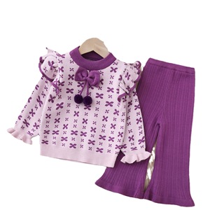 2-delige <span class=keywords><strong>Set</strong></span> Kleine Meisjes Gebreide Truien En Broek Broek 100% Katoen Voor <span class=keywords><strong>Baby</strong></span> 'S Lente Seizoen - Product Image 5
