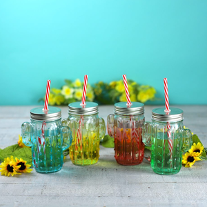 Promoción: Vaso de Vidrio Personalizado para Cócteles con Diseño de Cactus, Apto para Lavavajillas, de Vidrio Sodocálcico, para Bares, Clubes, Fiestas Temáticas Mexicanas, Jugos, Margaritas, 16 oz - Product Image 2