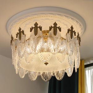 New Style French Design Retro Copper Chandelier Living Room Modern Luxury Glass Ceiling Lamp Modern - Product Image 6