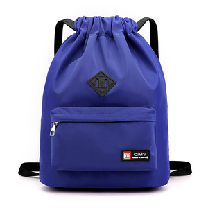CITY <b>Drawstring</b> <b>Backpack</b> Purple Water Resistant Interior Zipper Pocket Unisex Travel Sports Bag - Product Image 2
