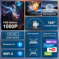 Mini Proyector HY300 Pro con Aplicaciones Integradas, Proyector Portátil para Android 11, Cine en Casa, Compatible con HDMI y Múltiples Dispositivos