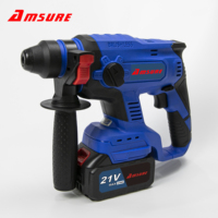 Marteau perforateur rotatif sans fil rechargeable 21V Lithium SDS Plus AMCHD5401 4-en-1 avec batterie 4.0Ah, perçage max. 28mm