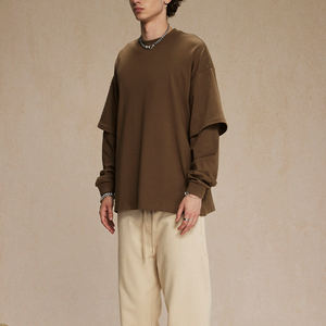 Camiseta Vintage con Estampado Personalizado de Alta Calidad, Transpirable, 100% Algodón, Impresión DTG, Camisetas de Dos Piezas Falsas para Hombre - Product Image 2