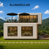 Module de bureau préfabriqué modulaire à double étage, revêtement en aluminium, structure en acier, conception clé en main sur mesure