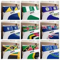 Ensemble de couvre-lit en coton à motif de drapeau national personnalisé, 3 pièces, plusieurs choix de tailles pour la décoration de la maison et des dortoirs universitaires