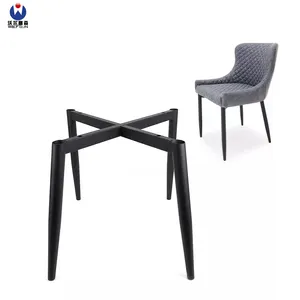Tela de terciopelo nórdico de lujo, muebles de diseño de lujo, sillas de comedor, patas de Metal tapizadas para silla de comedor