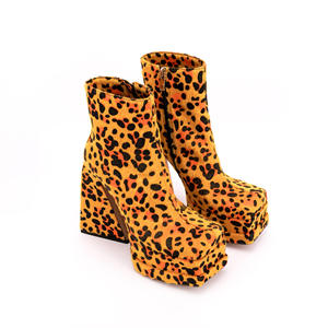 <span class=keywords><strong>Bottes</strong></span> à Double plateforme personnalisées pour femmes, grande taille, imprimé léopard, talon épais, <span class=keywords><strong>bottes</strong></span> mi-<span class=keywords><strong>mollet</strong></span> - Product Image 4