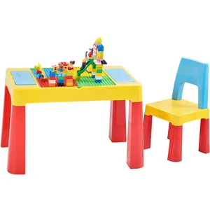 Kids' Furniture Sets Multifunction Children Study Chair and Table Set Lego Table with Storage Carton Packing Lovely Modern