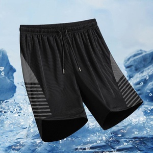 2025 Mùa Hè Người Đàn Ông Của Thể Thao Giản Dị Quần Short Màu Đen Băng Lụa Lưới Dệt Kim Quần Short Hot Rắn Bãi Biển Điều Hòa Không Khí Quần - Product Image 4
