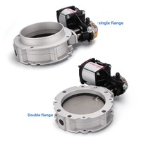 Vanne papillon anti-poussière en acier inoxydable V2FS DN100 à double/simple bride, électrique, manuelle ou pneumatique, pour poudre et ciment, du fabricant